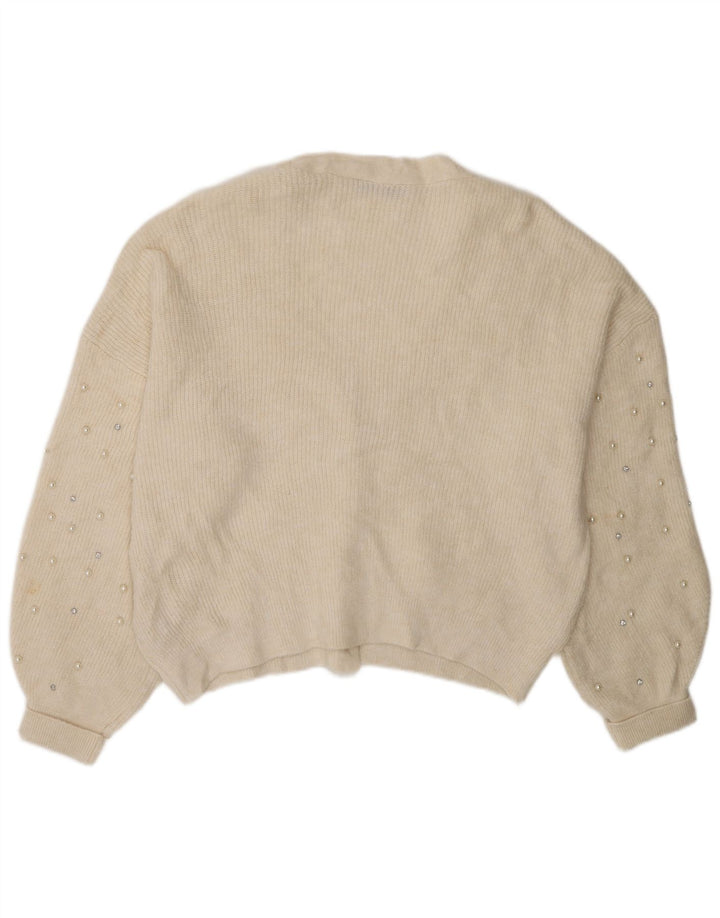 Marks & Spencer Womens Oversized Cardigan Sweater UK 16 Large Off White