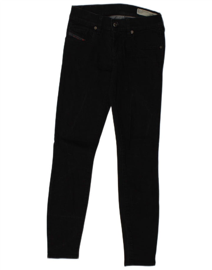 DIESEL Womens Grupee Skinny Jeans W23 L28 Black Cotton