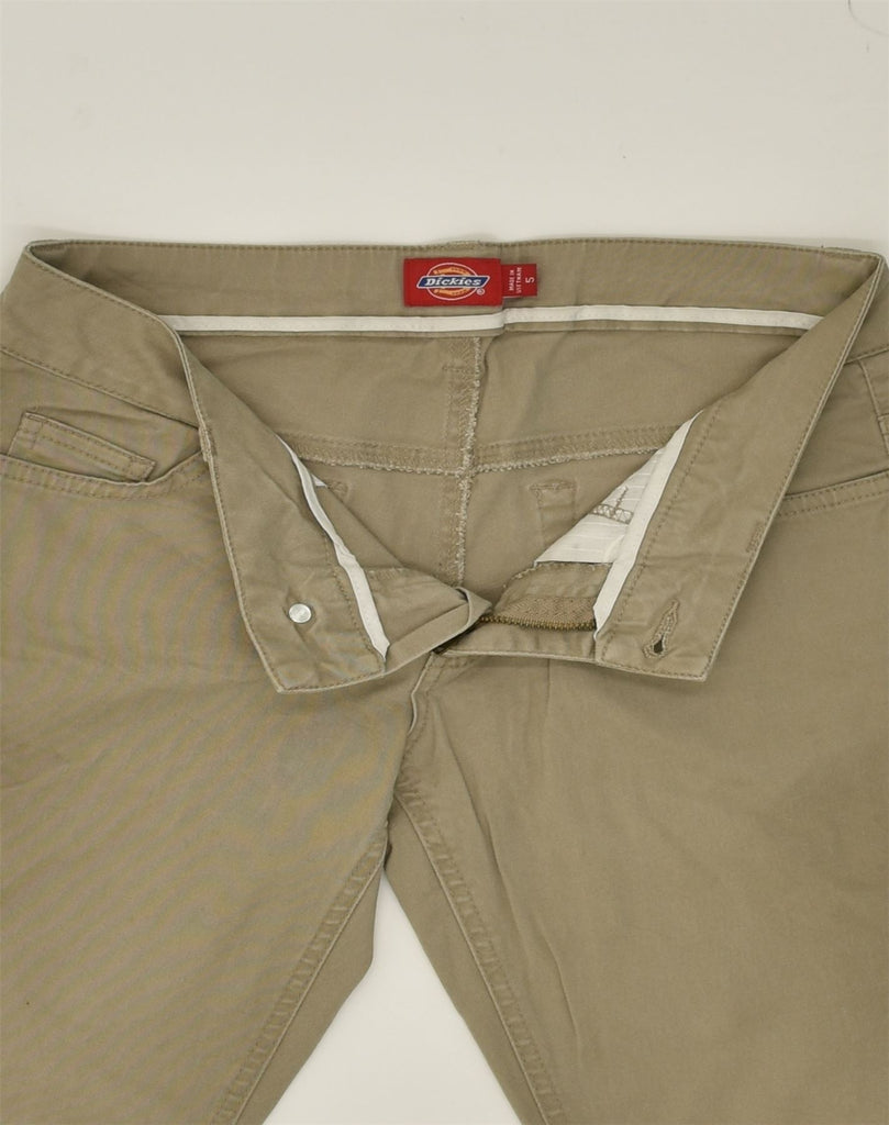 DICKIES Womens Skinny Casual Trousers US 5 Medium W28 L31 Khaki Cotton | Vintage Dickies | Thrift | Second-Hand Dickies | Used Clothing | Messina Hembry 