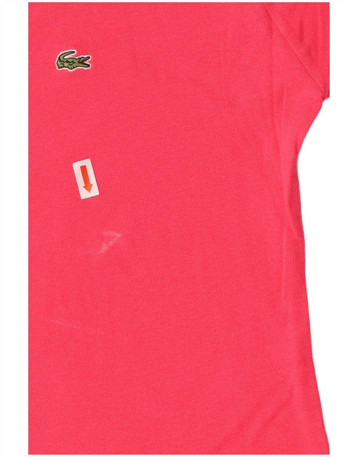 LACOSTE Womens T-Shirt Top Size 42 Large Pink Cotton