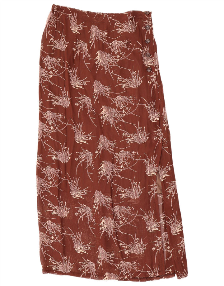 VINTAGE Womens Abstract Pattern Maxi Skirt W34 Large Maroon
