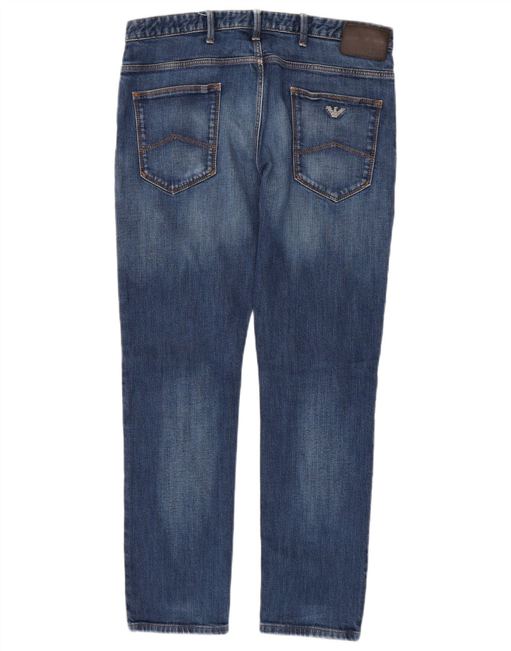 ARMANI Womens Slim Jeans W34 L29 Blue Cotton