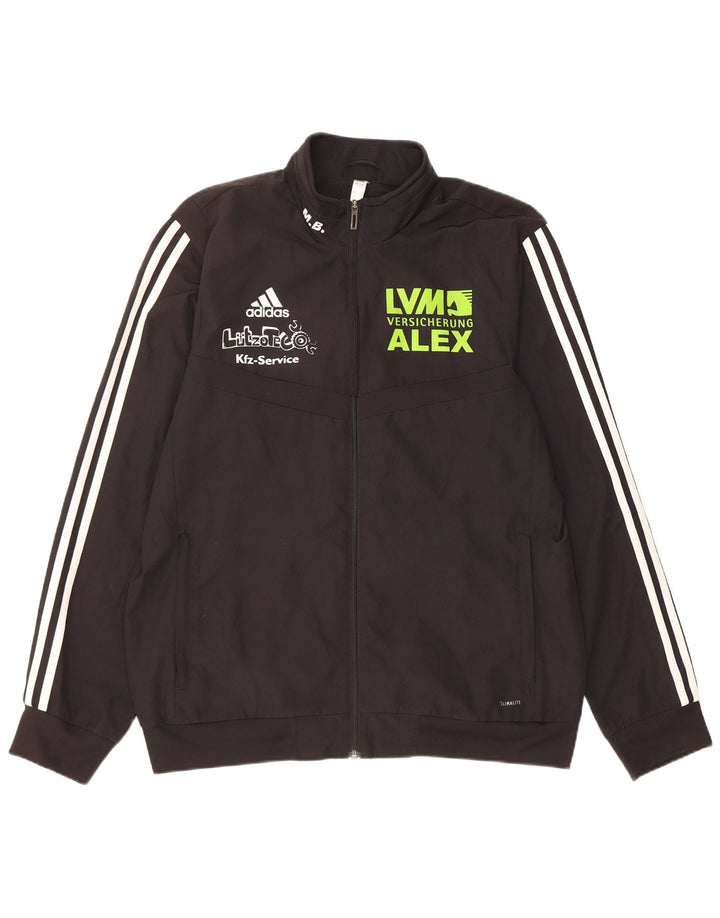 Adidas Mens Climalite Graphic Tracksuit Top Jacket Large Black Polyester
