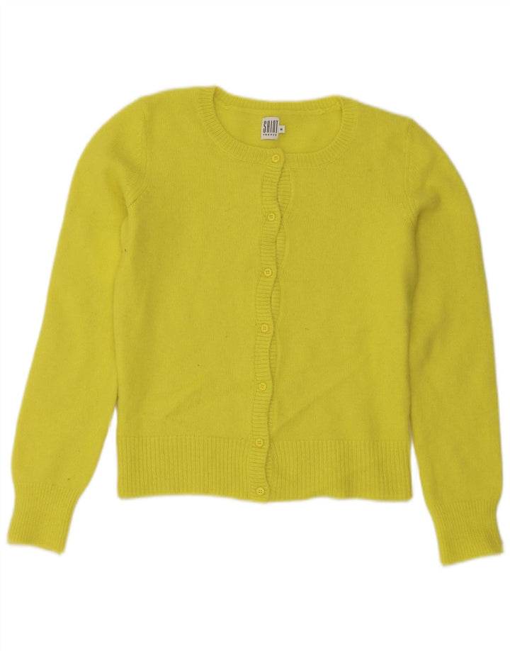 Saint Tropez Womens Cardigan Sweater UK 12 Medium Yellow Polyamide