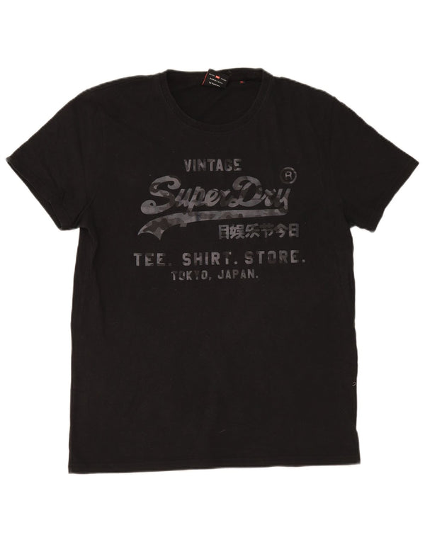 Superdry Mens Graphic T-Shirt Top XL Black
