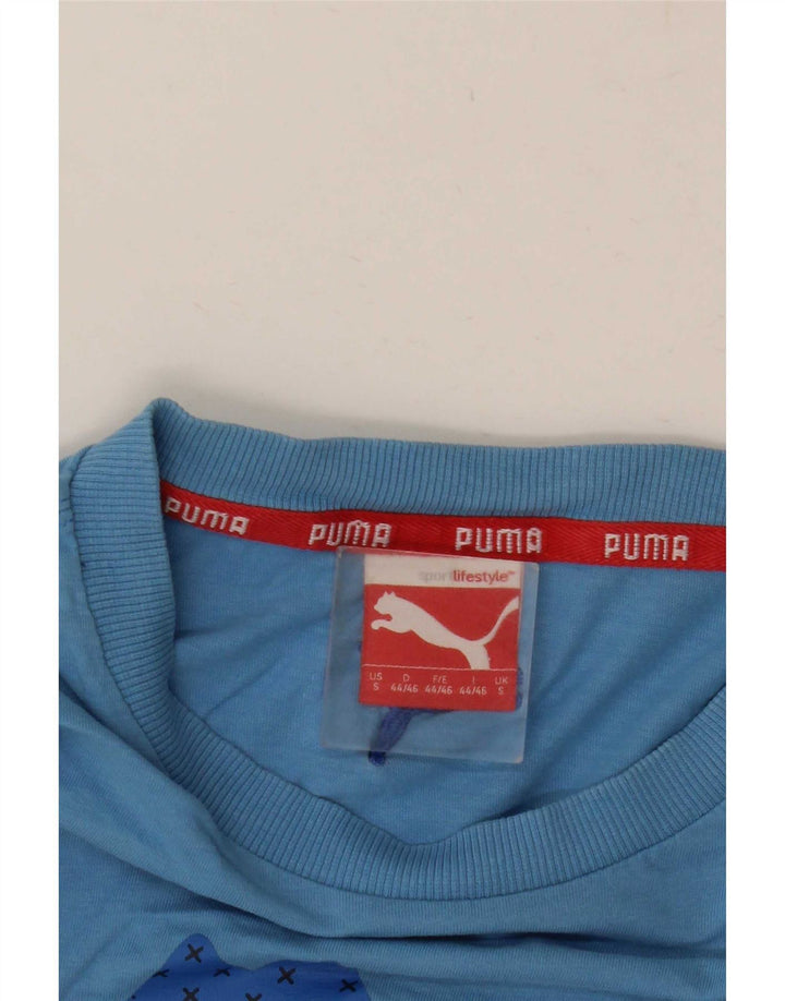 Puma Mens Graphic T-Shirt Top Small Blue