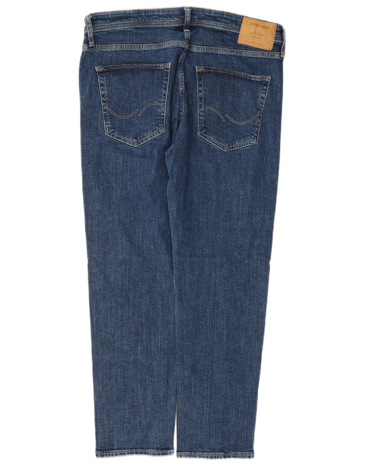 Jack & Jones Mens Mike Straight Jeans W34 L30 Blue Cotton