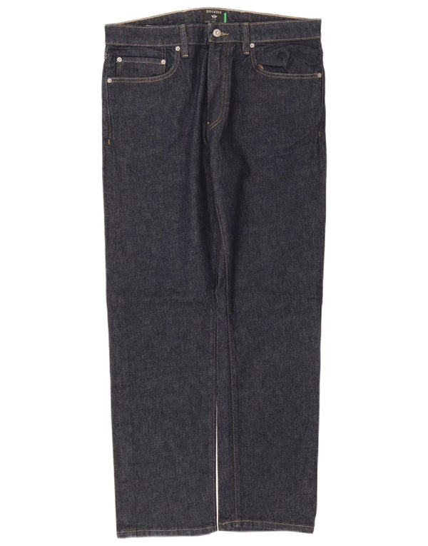 Dockers Mens Slim Jeans W34 L32 Navy Blue Cotton