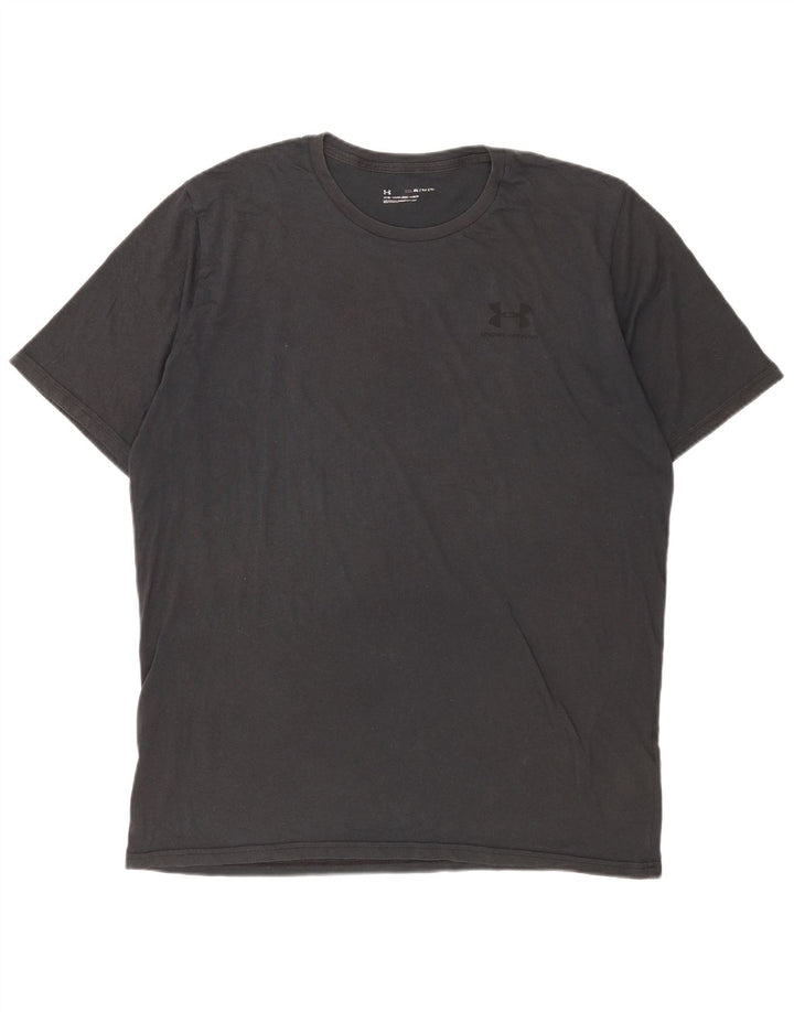 Under Armour Mens T-Shirt Top 2XL Black Cotton