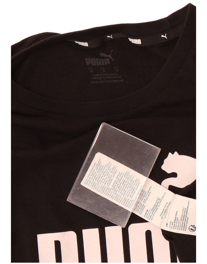 Puma Mens Graphic T-Shirt Top Medium Black Cotton