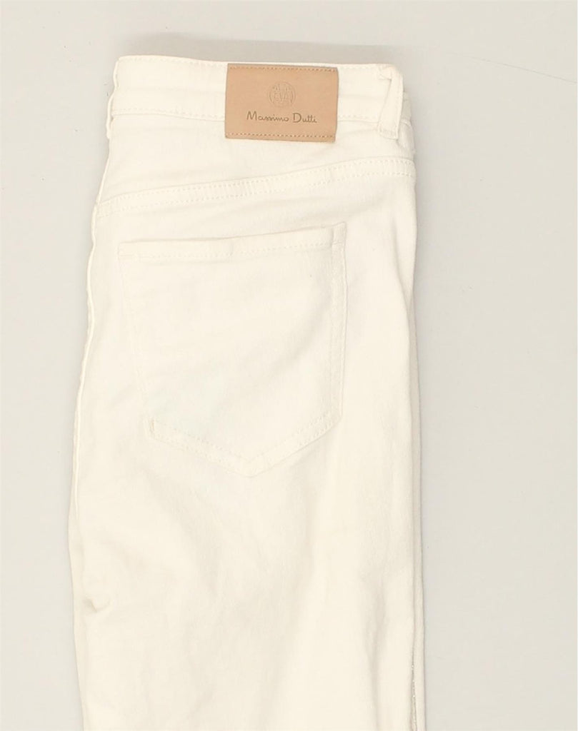 MASSIMO DUTTI Womens Mid Rise Slim Jeans US 4 Small W28 L27 White | Vintage Massimo Dutti | Thrift | Second-Hand Massimo Dutti | Used Clothing | Messina Hembry 