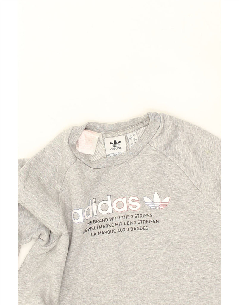 ADIDAS Boys Graphic Sweatshirt Jumper 10-11 Years Grey Cotton | Vintage Adidas | Thrift | Second-Hand Adidas | Used Clothing | Messina Hembry 