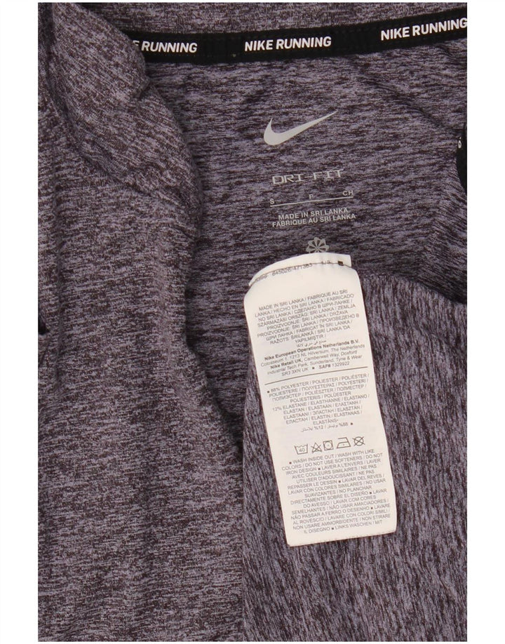 Nike Womens Dri Fit Pullover Tracksuit Top UK 10 Small Grey Flecked