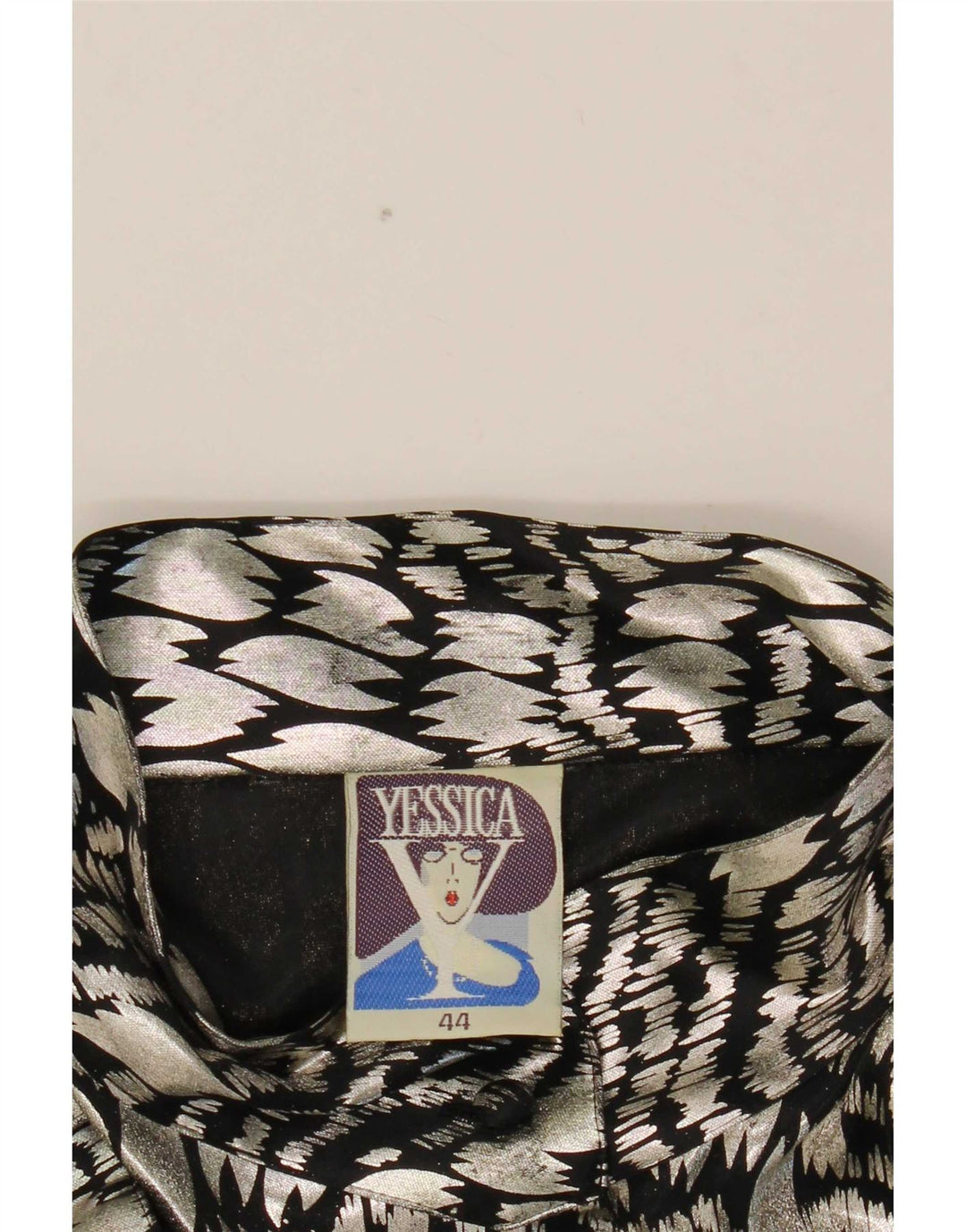 Yessica Womens Shirt Blouse EU 44 XL Silver Animal Print Polyester