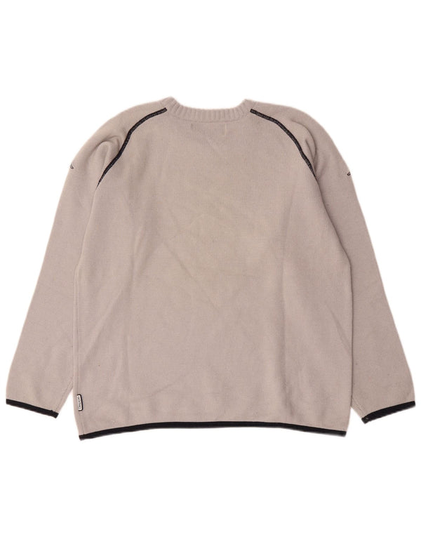 Kappa Womens Crew Neck Jumper Sweater UK 18 XL Grey Wool