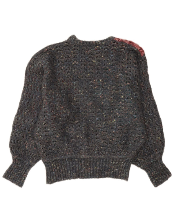 Seventy Womens Boat Neck Jumper Sweater UK 14 Large Grey Colourblock