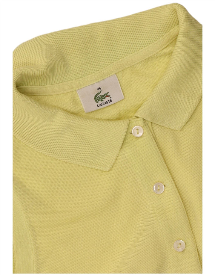 LACOSTE Womens Sleeveless Polo Shirt Size 46 XL Yellow