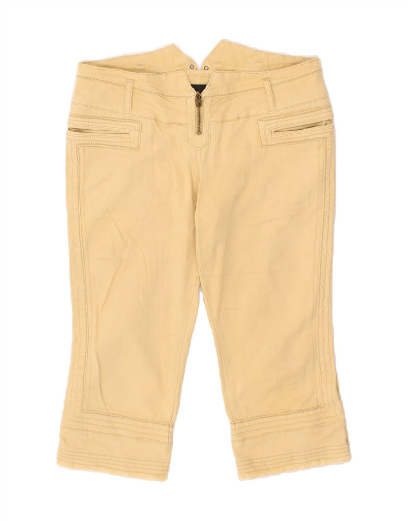 JUST CAVALLI Womens Capri Trousers IT 42 Medium W33 L18 Yellow Cotton | Vintage Just Cavalli | Thrift | Second-Hand Just Cavalli | Used Clothing | Messina Hembry 