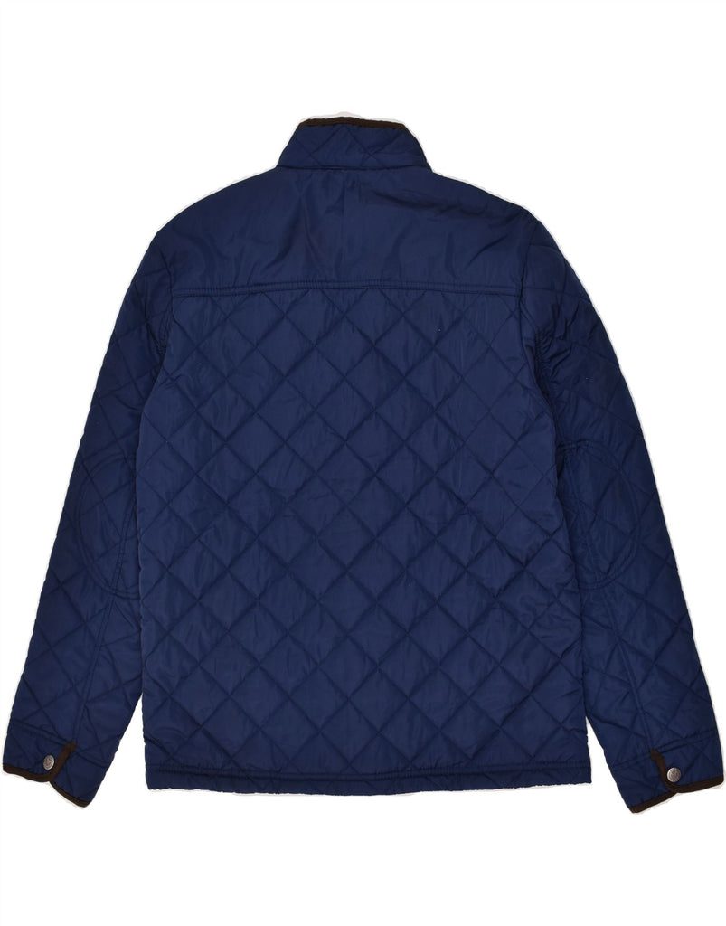CREW CLOTHING Mens Quilted Jacket UK 38 Medium Navy Blue Polyester | Vintage Crew Clothing | Thrift | Second-Hand Crew Clothing | Used Clothing | Messina Hembry 