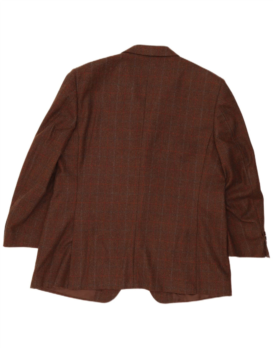 Canali Mens 3 Button Blazer Jacket IT 58 4XL Brown Check Wool