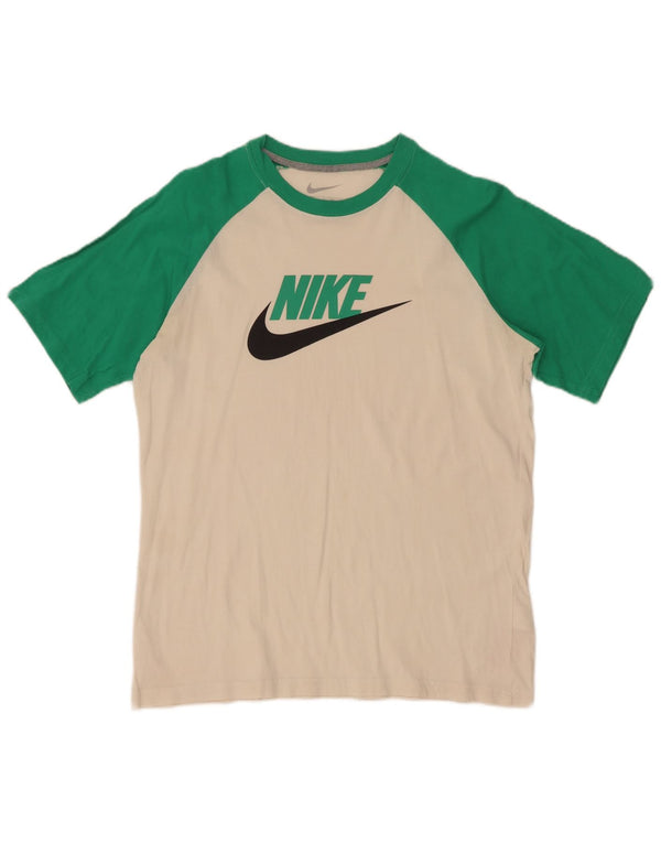 Nike Boys Graphic T-Shirt Top 13-14 Years XL White Colourblock
