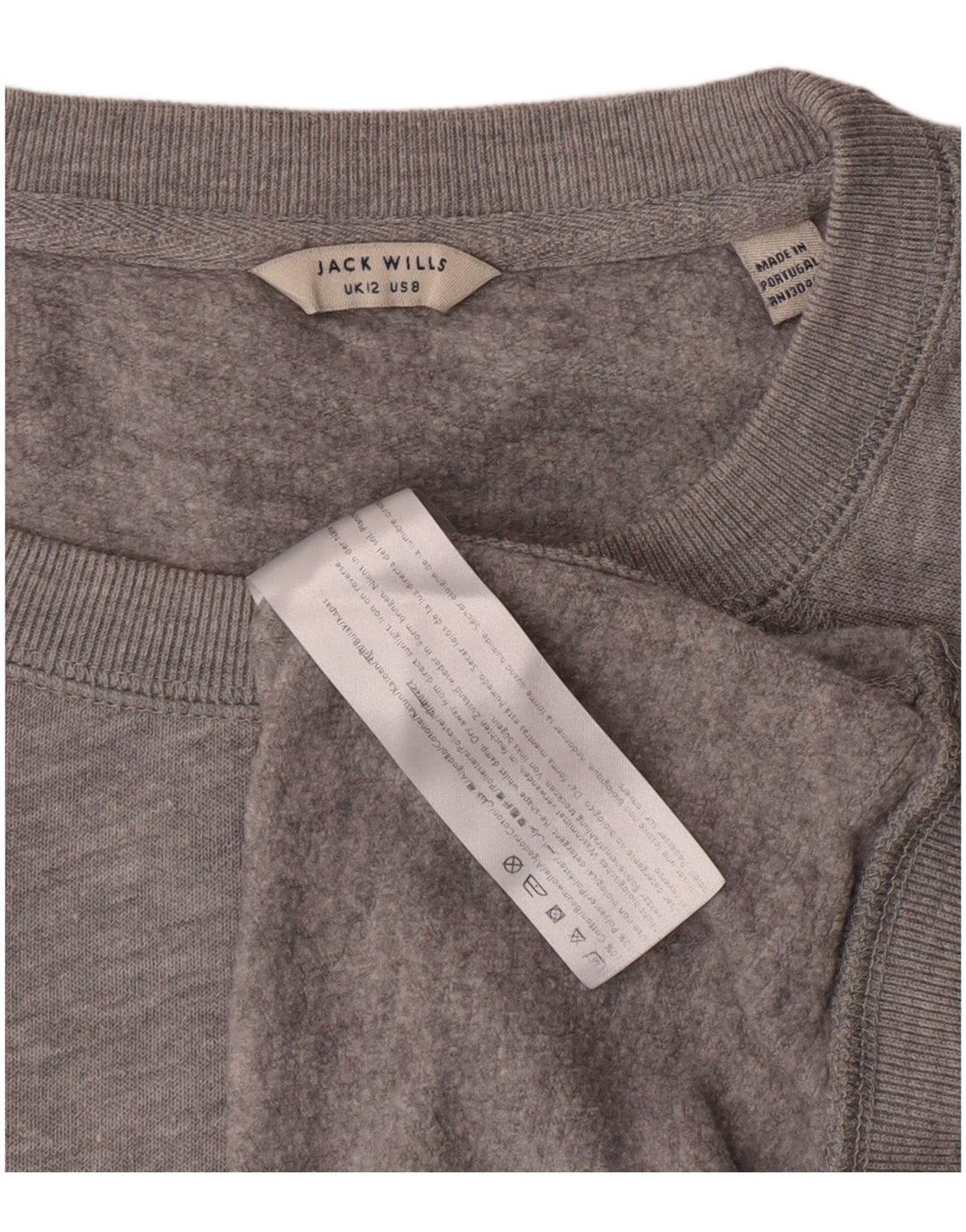 JACK WILLS Womens Sweatshirt Jumper UK 12 Medium  Grey Cotton