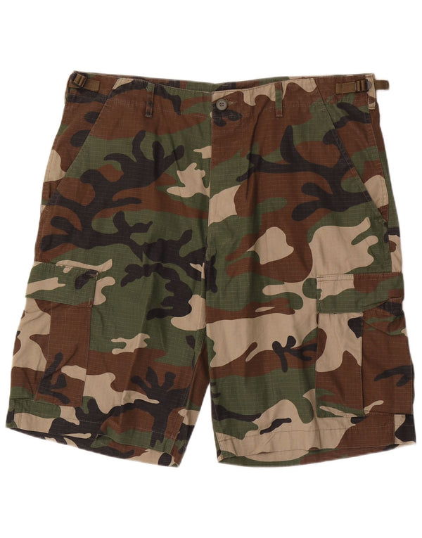 Mil-Tec Mens Cargo Shorts XL W40  Khaki Camouflage Cotton