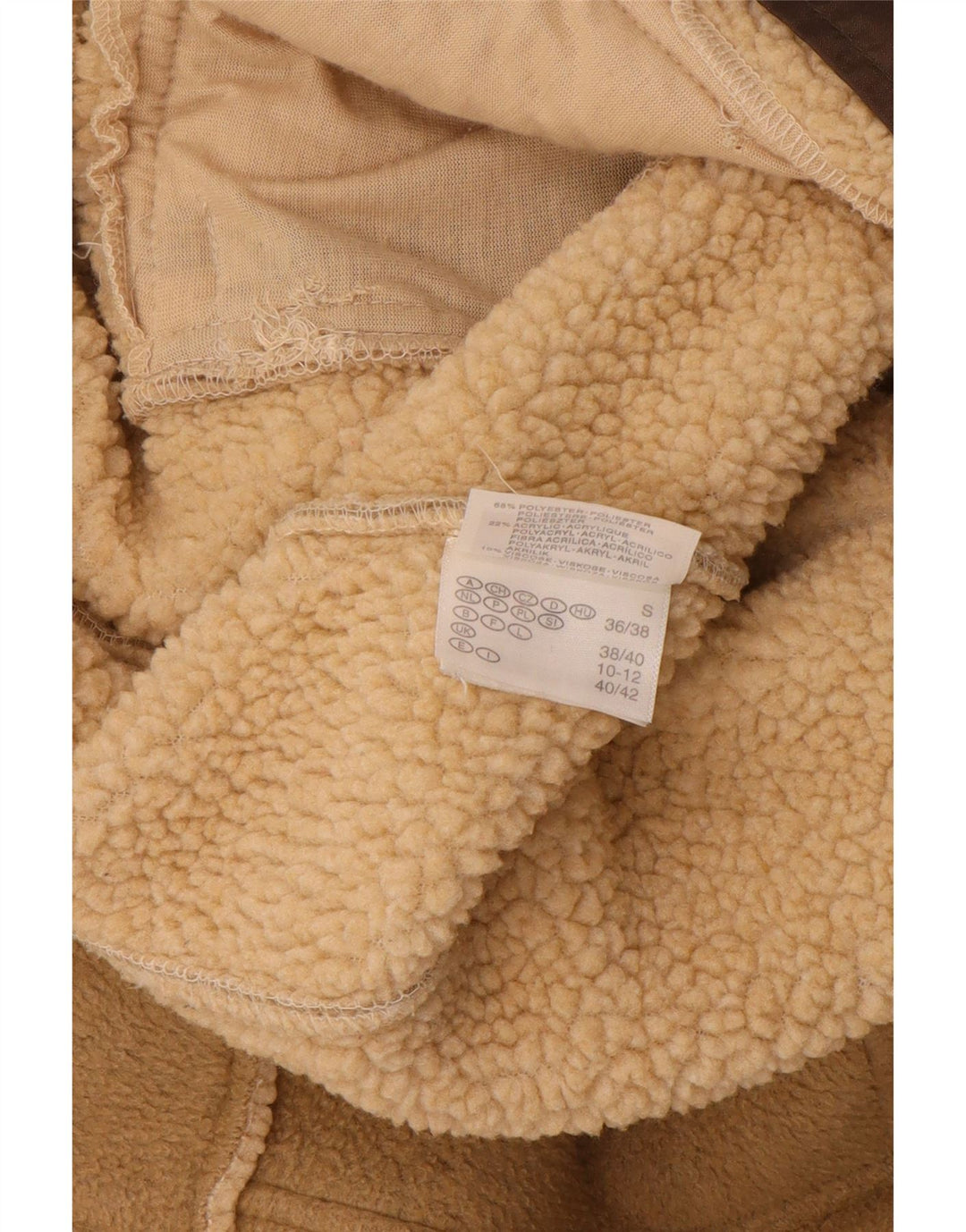RODEO Womens Fleece Jacket UK 10 Small  Beige Polyester