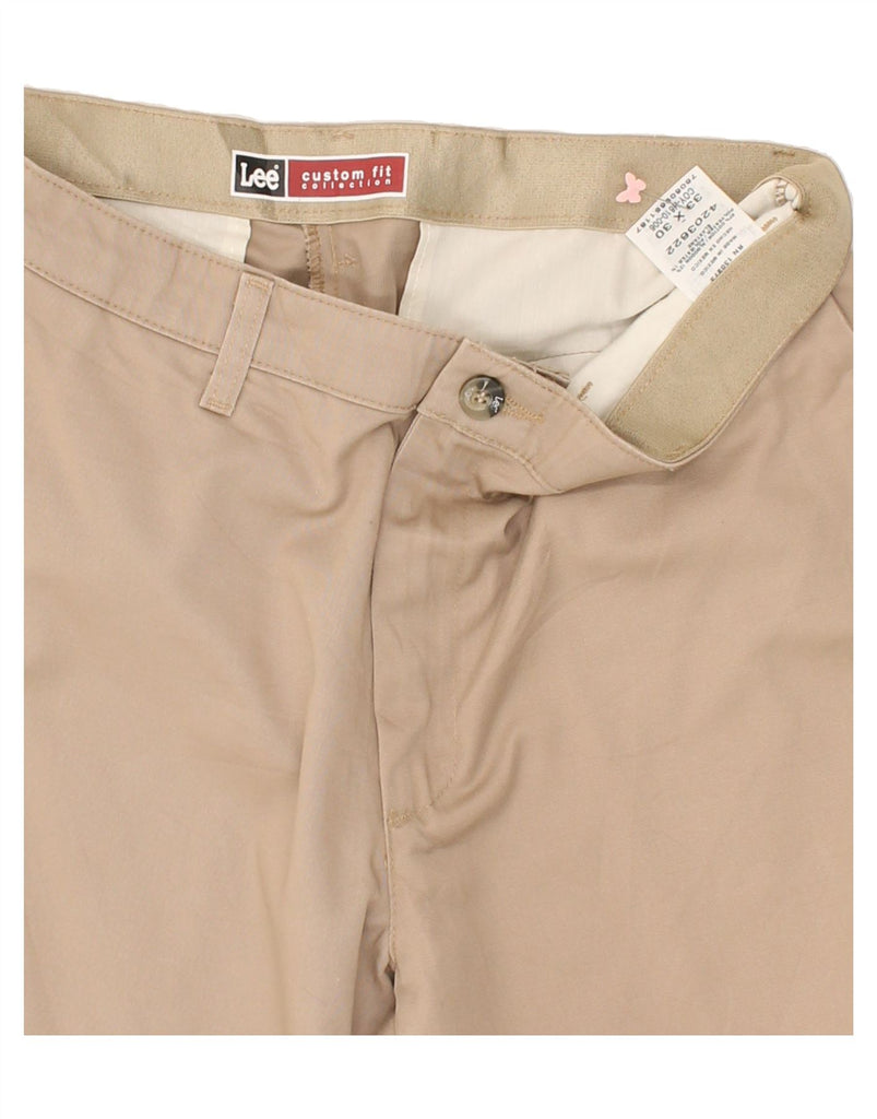 LEE Mens Custom Fit Straight Chino Trousers W33 L30 Beige Cotton | Vintage Lee | Thrift | Second-Hand Lee | Used Clothing | Messina Hembry 