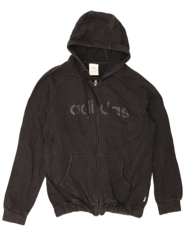 Adidas Mens Graphic Zip Hoodie Sweater Medium Black Cotton