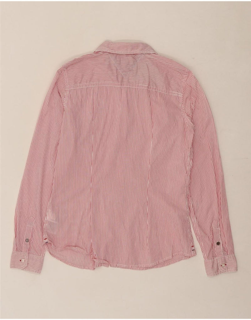 TOMMY HILFIGER Womens Shirt UK 12 Medium Red Pinstripe Cotton Vintage Tommy Hilfiger and Second-Hand Tommy Hilfiger from Messina Hembry 