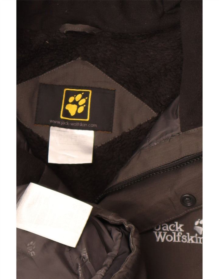 Jack Wolfskin Mens Hooded Windbreaker Coat UK 36/38 Medium Grey Polyester