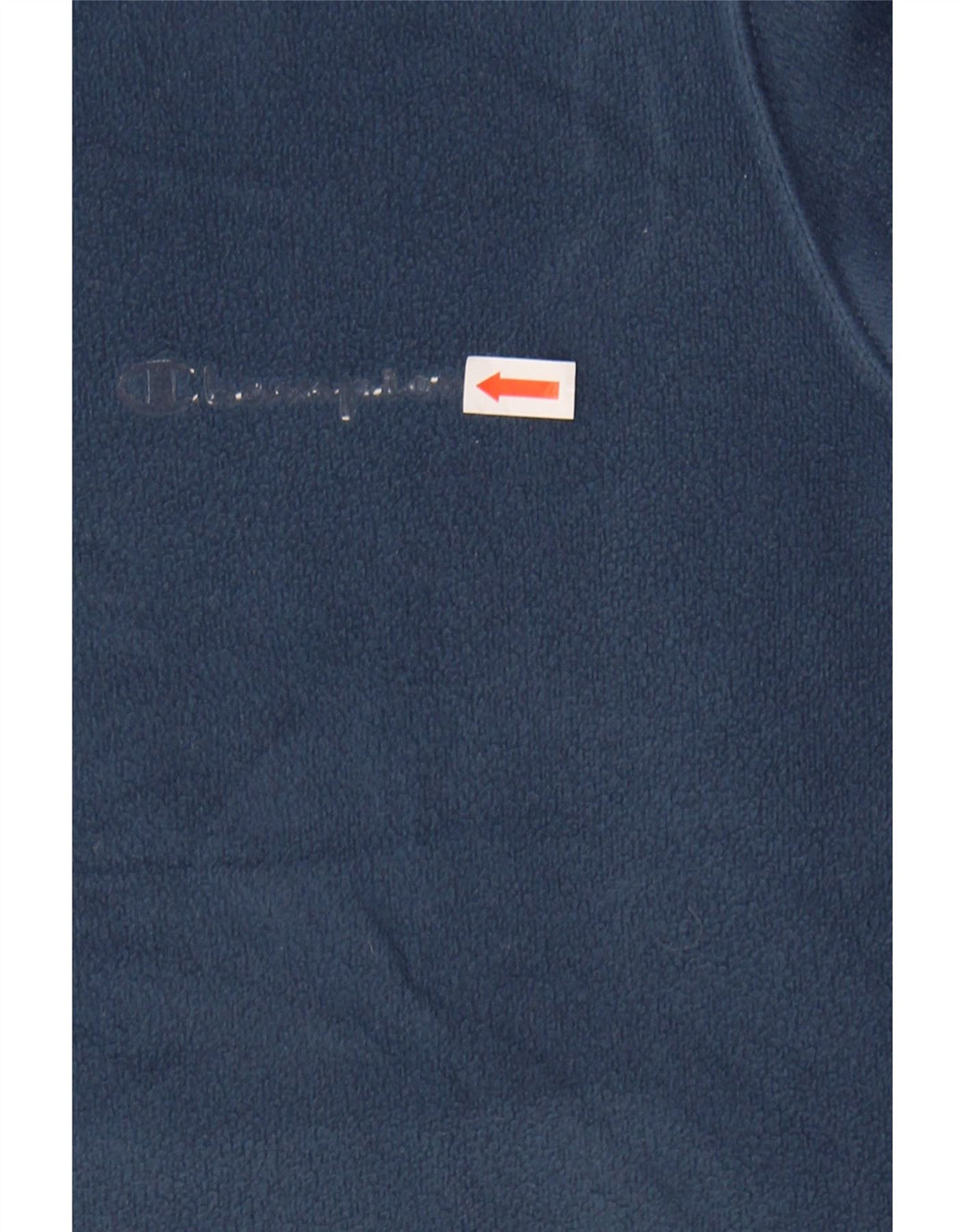 CHAMPION Mens Zip Neck Fleece Jumper Small Navy Blue Polyester