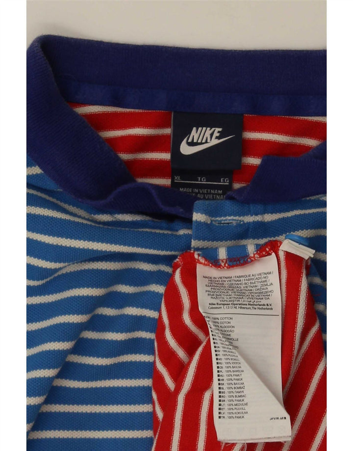 Nike Mens Polo Shirt XL Multicoloured Striped Cotton