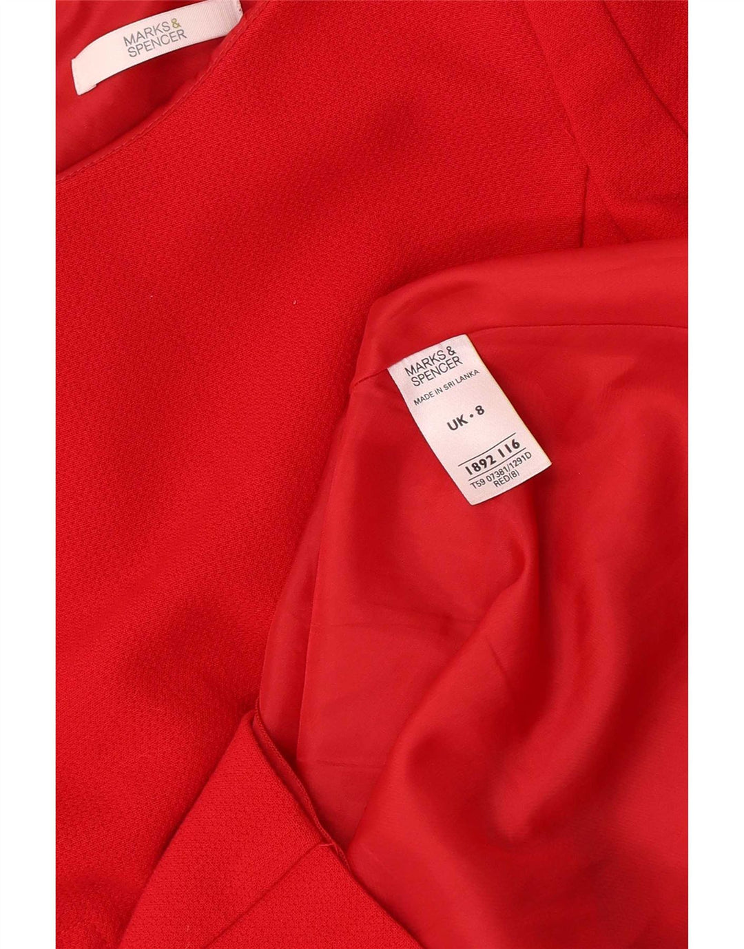 Marks & Spencer Womens Sheath Dress UK 8 Small Red Polyester