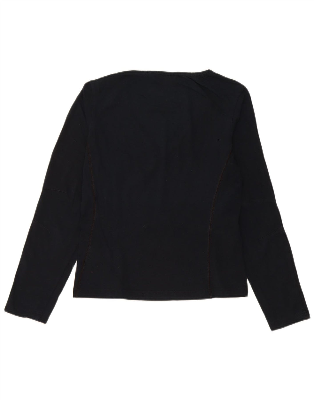 Champion Womens Top Long Sleeve UK 14 Large Navy Blue Cotton