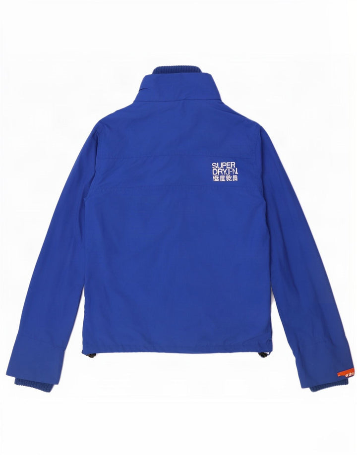 Superdry Womens Rain Jacket UK 12 Medium Blue Nylon