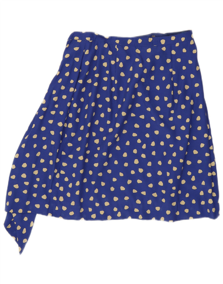 Vintage Womens A-Line Skirt W26 Small Blue Spotted
