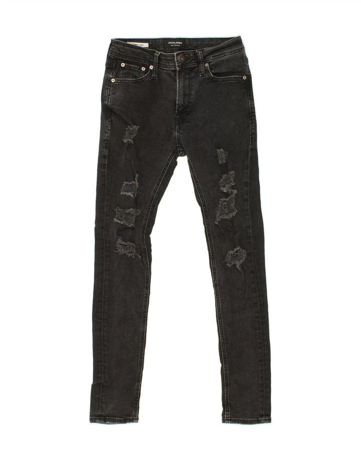JACK & JONES Womens Liam Distressed Skinny Jeans W27 L30 Grey Cotton Vintage Jack & Jones and Second-Hand Jack & Jones from Messina Hembry 