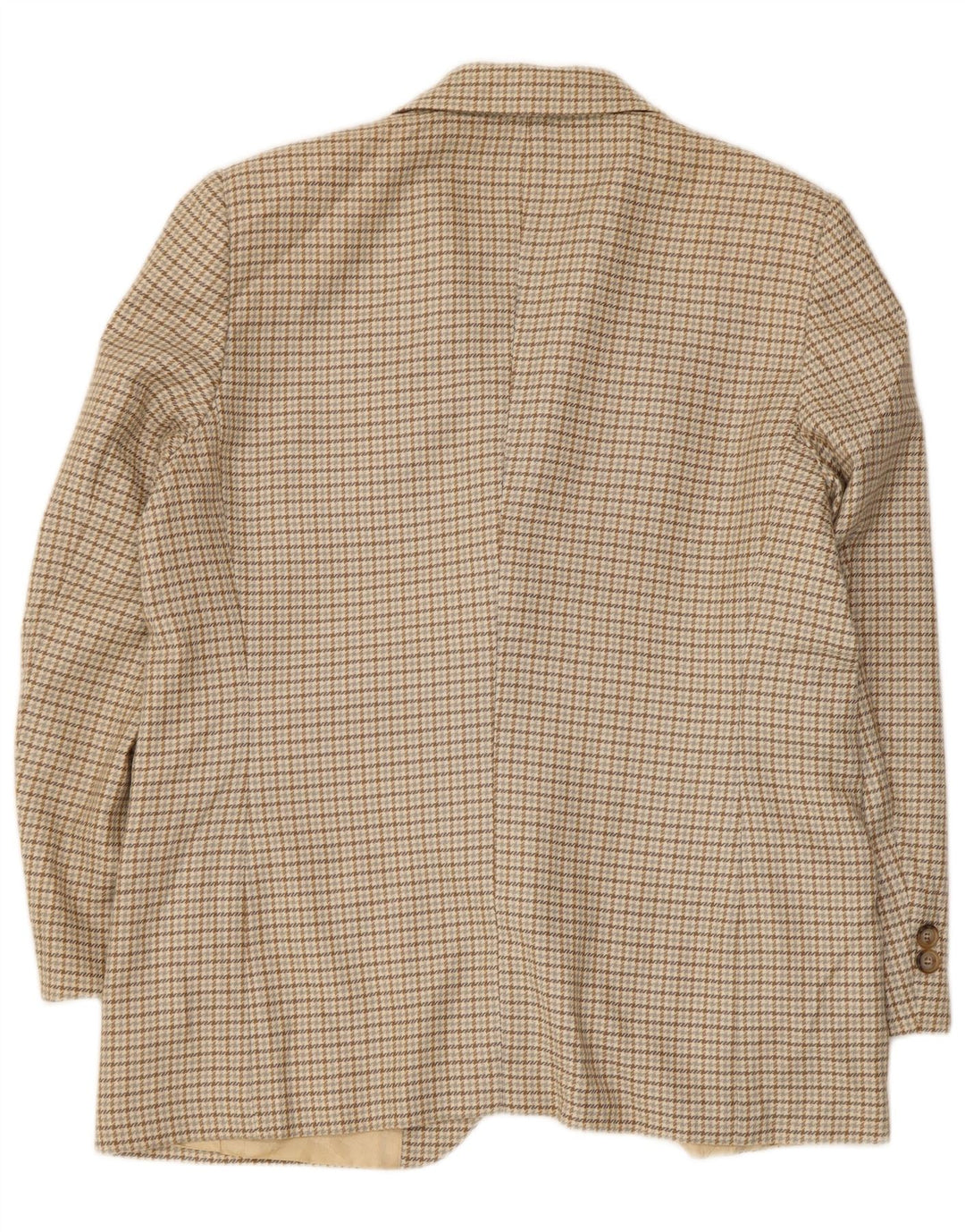 Luisa Spagnoli Womens 2 Button Blazer Jacket IT 48 XL Beige Houndstooth