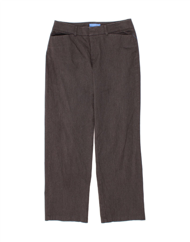 DOCKERS Womens Straight Casual Trousers US 6 Medium W28 L28 Grey Cotton Vintage Dockers and Second-Hand Dockers from Messina Hembry 