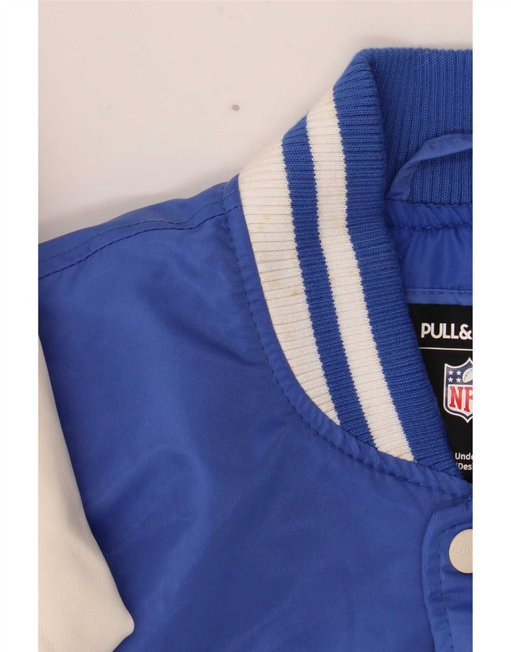 Pull & Bear Mens Los Angeles Rams Varsity Jacket UK 38 Medium Blue Sports