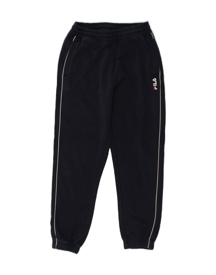 FILA Mens Tracksuit Trousers Joggers Small Navy Blue Cotton | Vintage Fila | Thrift | Second-Hand Fila | Used Clothing | Messina Hembry 