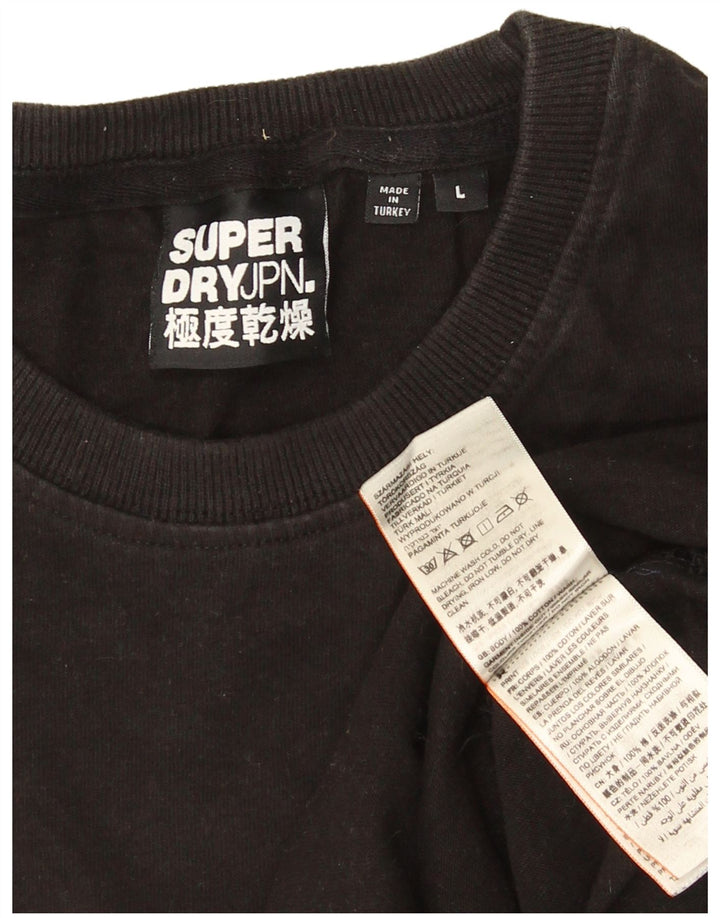 Superdry Mens T-Shirt Top Large Black Polyester