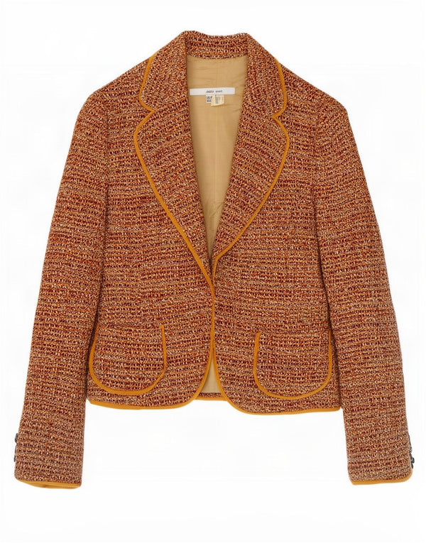 Zara Womens Blazer Jacket EU 38 Small Brown Flecked Acrylic