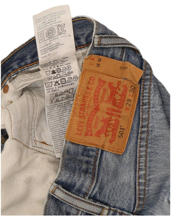 Levi's Mens 501 Straight Jeans W29 L30 Blue Tie Dye Cotton