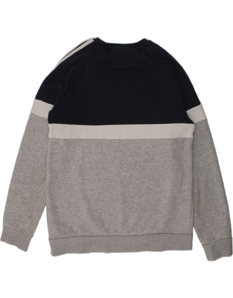 ADIDAS Boys Sweatshirt Jumper 13-14 Years Grey Colourblock Cotton | Vintage Adidas | Thrift | Second-Hand Adidas | Used Clothing | Messina Hembry 