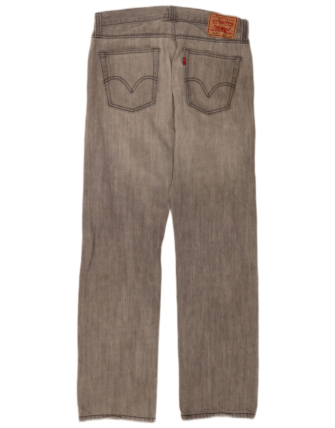 Levi's Mens 514 Slim Straight Jeans W32 L32 Grey Cotton