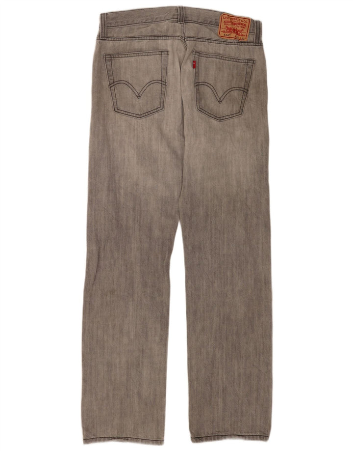Levi's Mens 514 Slim Straight Jeans W32 L32 Grey Cotton