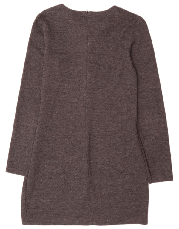 Zara Womens Mini Jumper Dress UK 14 Large Grey